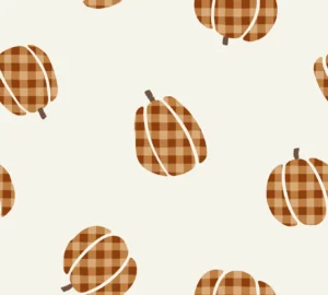 Spaced Out Gingham Pumpkins Orange Small