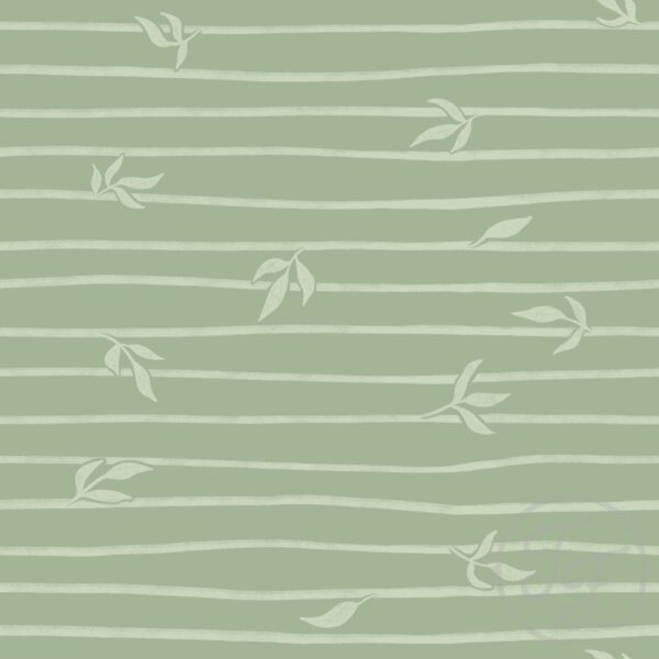 Leafy Stripes Light Green on Green