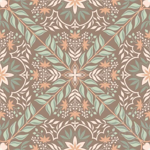 Tiled Nature in Cream Brown