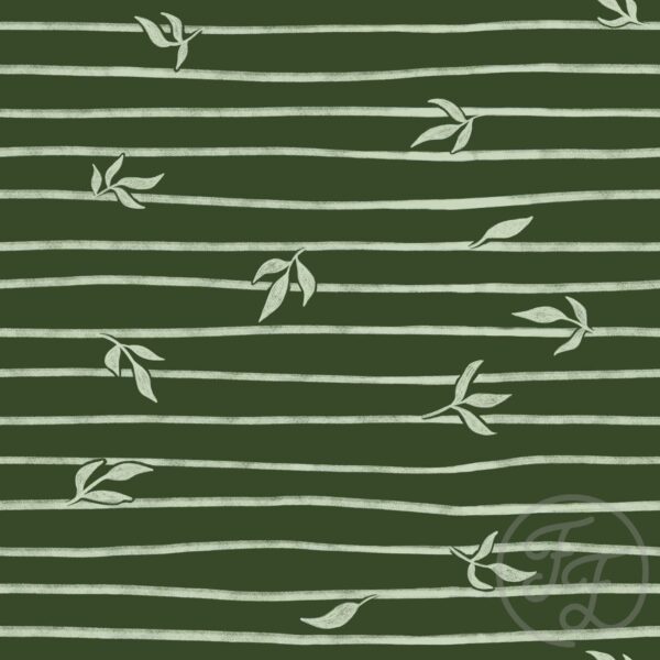 Leafy Stripes Dark Green