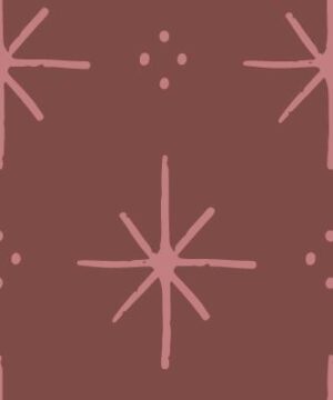 Stars Pink on Red
