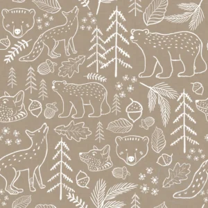 Bear Fox Doodle Taupe