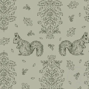 Floral Squirrel Green