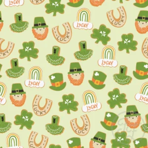 St Patrick day cookies in Pale Spring Bud