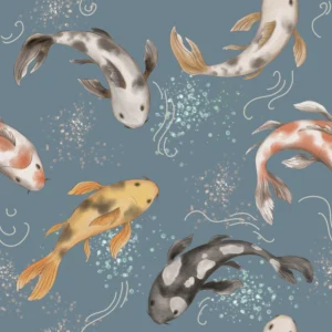 Koi Fish Dusky Blue