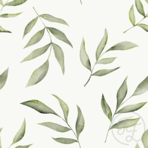Leaves and Watercolor in Light Green