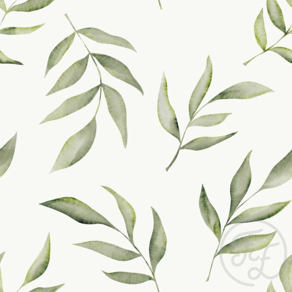 Leaves and Watercolor in Light Green