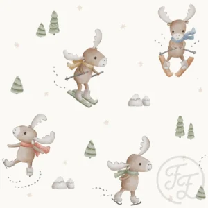 Winter Moose Offwhite