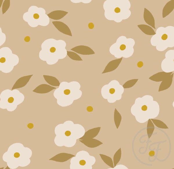 Flowers and Dots Light taupe
