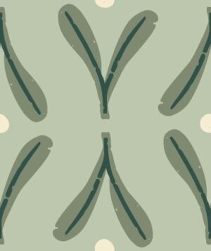 Leafy Ogee Green