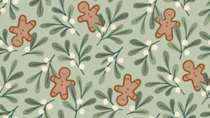 Gingerbread & Mistletoe Green