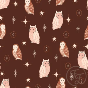 Owl and Stars in Metallic Bronze