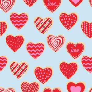 Heart Shape Cookies in Baby Blue