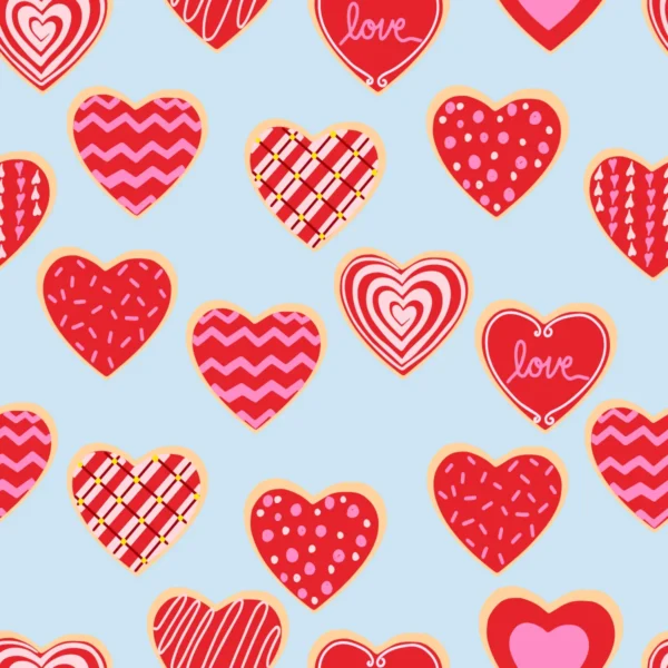 Heart Shape Cookies in Baby Blue
