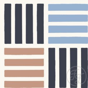 Marine Striped Check Navy Blue Creme Brown