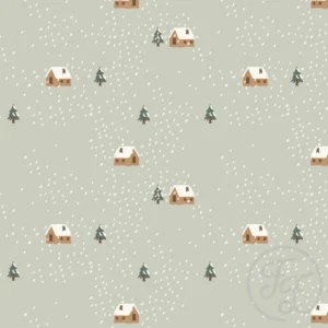 House in the Snow Dot Green