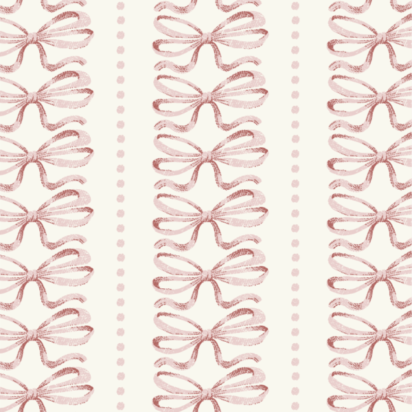 Vintage Bow Stripes Pink