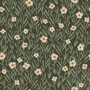 Frosty Flowers Dark Green