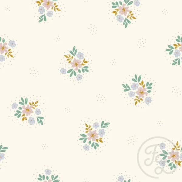 Flowers in Dots Blue & Green