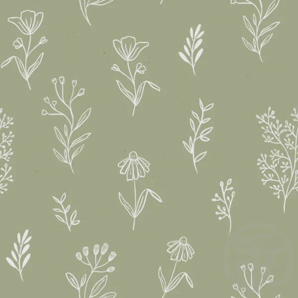 Flowers Outlines Green