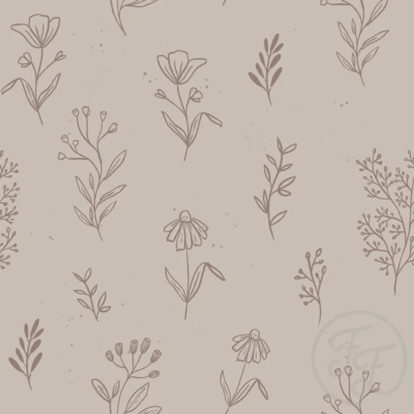 Flowers Outlines Brown