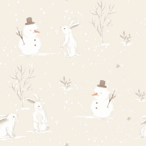 Rabbits In Winter Beige