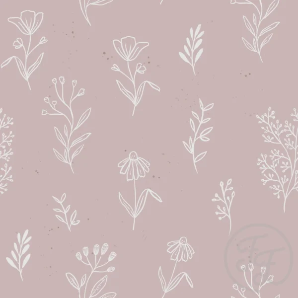 Flowers Outlines Oldrose