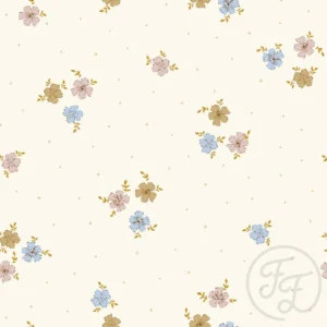 Sparkling Flowers Blue, Rose & Brown
