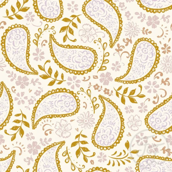 Paisley Dusty Pink & Ochre