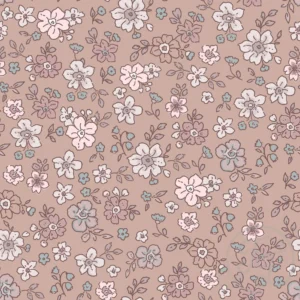 Retro Flowers Brown Turquoise
