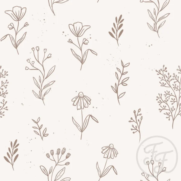 Flowers Outlines Offwhite