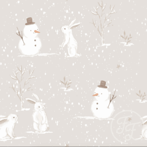 Rabbits In Winter Grey