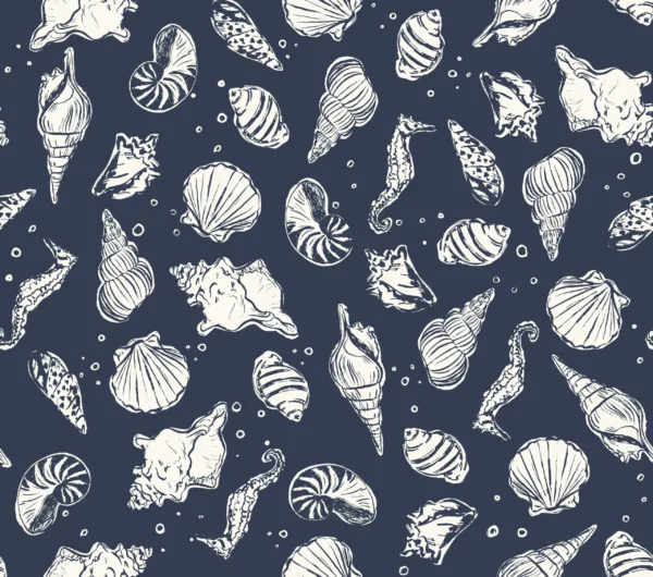 North Shore Seashells Navy Blue