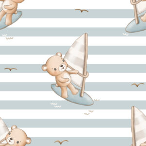 Bear on Windsurf Sky Stripes