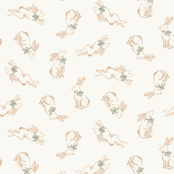 Minimalistic Spring Bunny with Green Bow