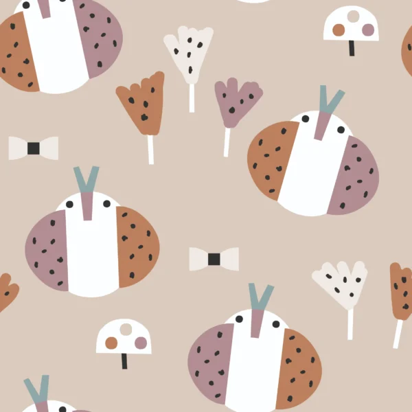 Cute Butterflies Cream Tan