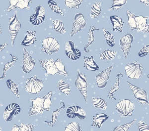 North Shore Seashells Light Blue