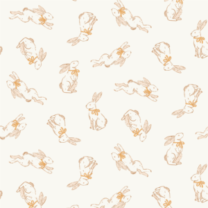 Minimalistic Spring Bunny with Yellow Bow