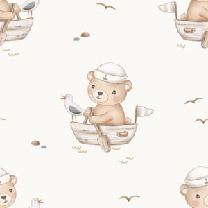 Bear on Boat Offwhite