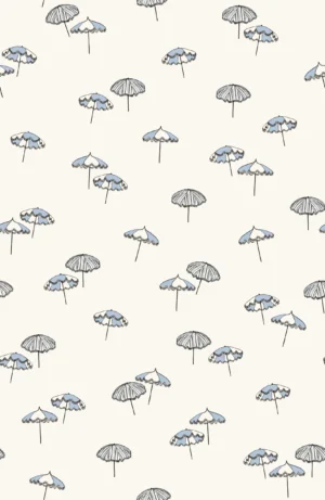 Beach Umbrella Cream Light Blue