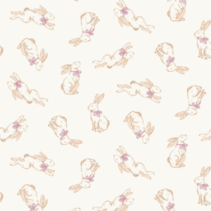 Minimalistic Spring Bunny with Lilac Bow