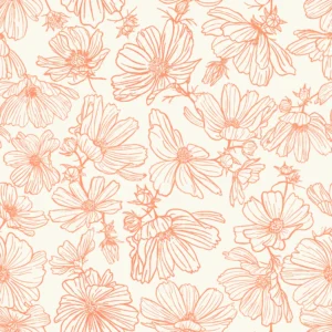 Summertime Floral Cream Coral