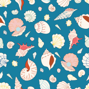 Seashells in Nice Blue