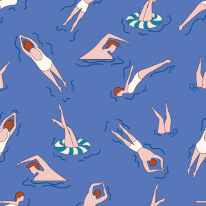 Swimmers in Cool Blue
