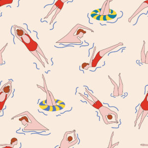 Swimmers in Antique White