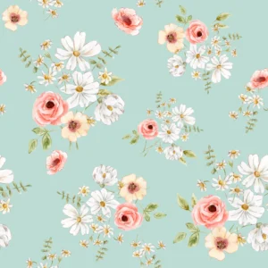 Floral Cosmos Turquoise