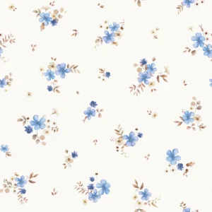 Floral Solveig Blue Offwhite