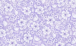 Folk Floral Block Print in Lilac