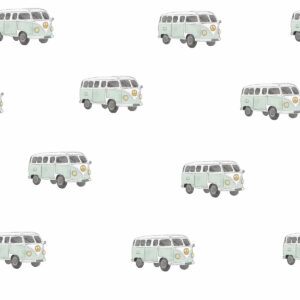 Van Cars Blue - Jersey230gsm - Per Half Meter