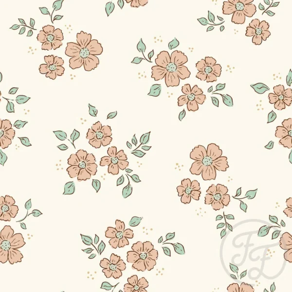 Boo Flower Green & Salmon